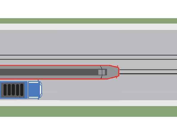 Conducătorul autocamionului din imaginea alăturată execută corect depăşirea tramvaiului care se apropie de staţie?